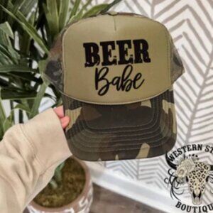 Beer Babe Trucker Hat Camo